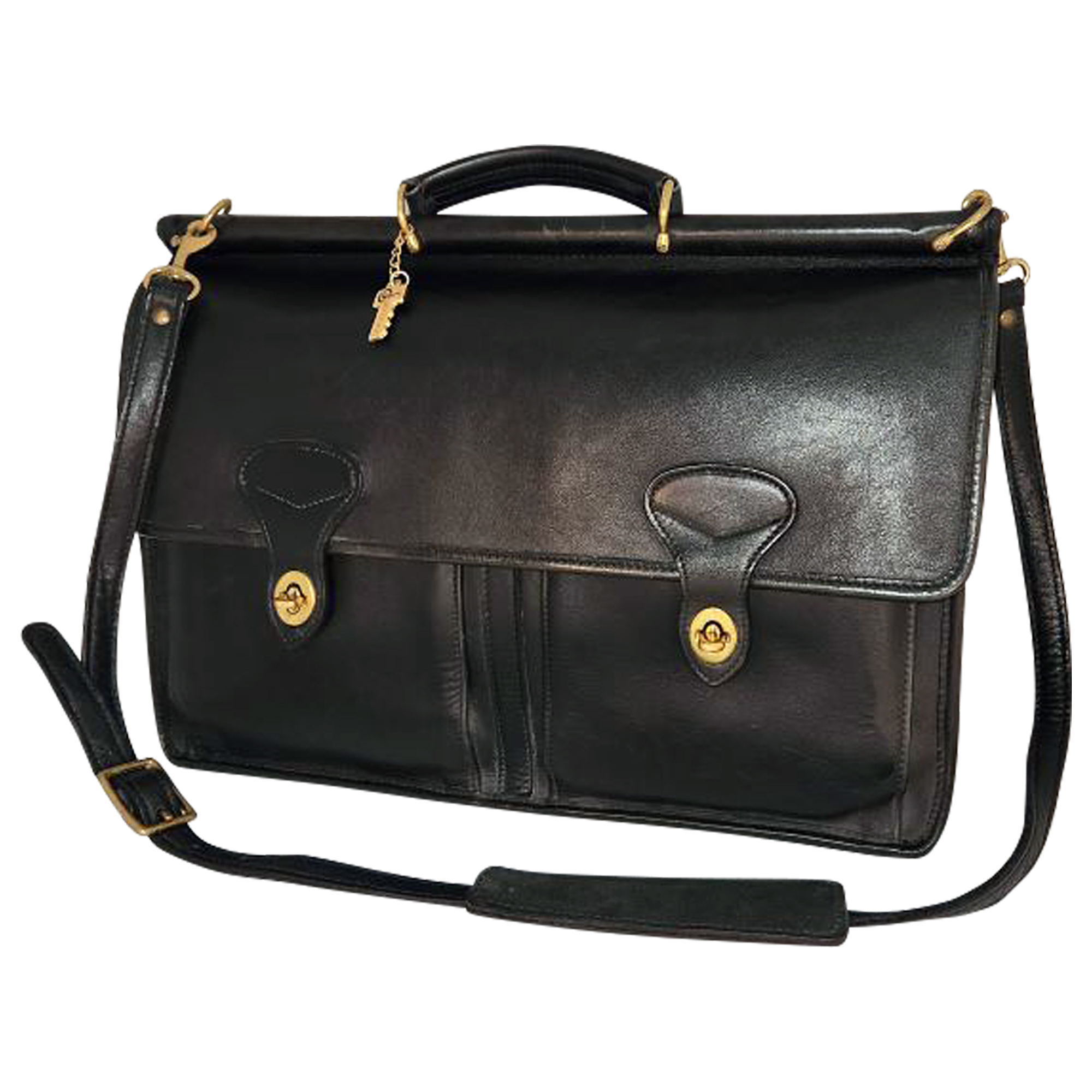 Jack Georges Prescott Style Briefcase in Black Leather - Prosoft